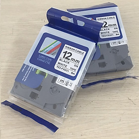 Mua   Bộ 2 cuộn  Nhãn TZ2-FX231 siêu dẻo - Chữ đen trên nền trắng 12mm - Hàng nhập khẩu