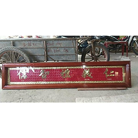 Mua Bức đại tự hàng đặt 35x1m76 khung gỗ chữ nền bằng đồng nguyên tấm