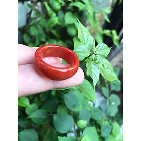  NHẪN ĐEO TAY MÀU ĐỎ 18MM CHẤT LIỆU ĐÁ CẨM THẠCH HỢP NAM MỆNH HỎA THỔ