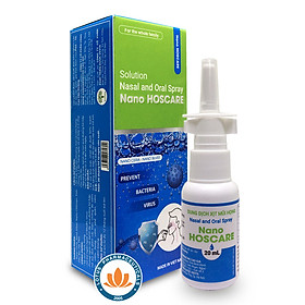 Nano HOSCARE 20ml - Bình xịt mũi họng kháng khuẩn, hỗ trợ giảm viêm xoang, viêm mũi, viêm họng, viêm amidam