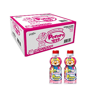 Thùng 24 Chai Nước Uống Pororo Hương Vị Dâu 235ml