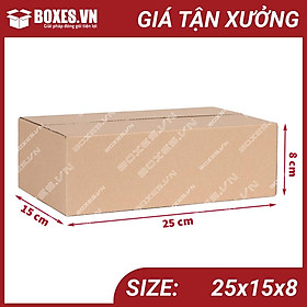 Combo 50 hộp Carton 25x15x8 đóng gói hàng giá tận xưởng