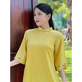 [HCM]  Áo dài cách tân from rộng phối thêu nhẹ nhàng AD039 - KHANH LINH STYLE