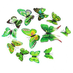 2X 12Pcs 3D Colorful Butterflies Wall Decor Sticker Decals Home Office Green