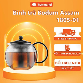Bình pha trà kiểu Pháp Bodum Assam 1805-01, dung tích 1L, sản xuất Bồ Đào Nha | Hàng chính hãng
