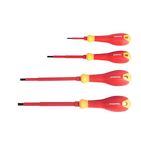 Tua vít dẹt cách điện WORKPRO W094008, 3.5x75mm