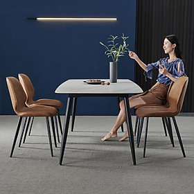 Mua Bộ bàn ghế phòng ăn Tundo mặt đá tự nhiên kích thước tự chọn 4 hoặc 6 ghế Nordic
