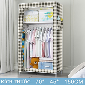Mua Tủ vải đựng quần áo 1 buồng khung INOX chắc chắn vải chống thấm chống bụi độ bền cao