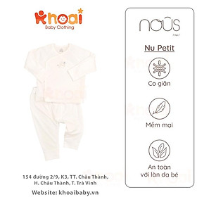 Bộ cài lệch trắng hình con ong Newborn - Chất liệu Nu Petit 95% cotton thiên nhiên