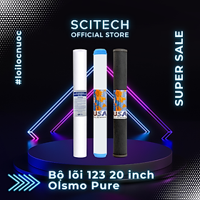 Bộ lõi số 1,2,3 Olsmo Pure 20 inch by Scitech (Lõi PP-UDF-CTO) - Dùng cho máy lọc nước RO, bộ lọc thô - Hàng chính hãng