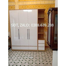 Tủ quần áo gỗ mdf có kệ trang trí sang trọng