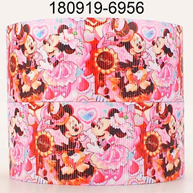 50 Yard 25Mm 1Inch Disney Nhân Vật In Hình Cầu Vồng Số Lượng Lớn Grosgrain Dây Thắt Nơ Hoa Tiên CuộN Mickey Minnie Mouse thời Trang Mới - 50yards