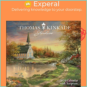 Sách - Thomas Kinkade Studios 2024 Deluxe Wall Calendar with Scripture by Thomas Kinkade (UK edition, paperback)