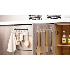 Mua Bộ 2 Thanh treo đồ dán tường  tủ quần áo  nhà bếp  có 6 móc  chịu lực 5 kg 32.5X6.5cm (giao màu ngẫu nhiên)