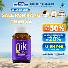 [Hộp 30v] Viên Uống Kích Thích Mọc Tóc Qik Hair For Women Ecogreen Giảm Rụng Tóc Cho Nữ