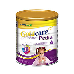 Sữa bột Wincofood Goldcare Pedia : dành cho trẻ biếng ăn, chậm lớn, sản phẩm phù hợp với trẻ từ 1 tuổi trở lên, bổ sung FOS giúp trẻ ăn ngon miệng, DHA , Taurine, Omega giúp phát triển trí não