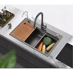 Mua  Cao Cấp  Bồn chậu rửa chén bát 1 hố lớn Nano bạc 78x46cm dày 3.5 li
