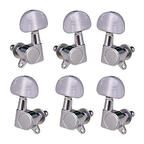 6 Pieces Closed Guitar String Tuning Pegs, 2 Left 4 Right Metal Wear Resistant Machine Heads for Electric Accessories