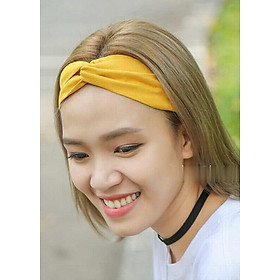 Băng Đô Vải Cài Tóc Nhung Màu Vàng - Mã BD057