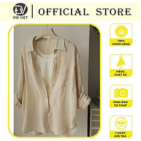 Áo sơ mi nữ dài tay dáng đuôi tôm basic vải Linen thô cao cấp sm21