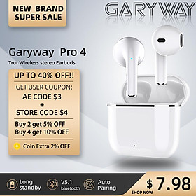 Garyway Pro-4 Wireless Bluetooth tai nghe TWS tai nghe dài thời gian dài Touch Touch Touch Control được tích hợp trong Tai nghe mic