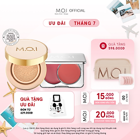 Bộ đôi trang điểm bền màu lâu trôi Phấn nước M.O.I Premium Edition Baby Skin và Má hồng dạng kem Dual Cream Blusher