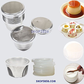 Mua Khuôn Làm Bánh Flan Rau Câu Cupcake Inox 304 Bán Lẻ Nắp Nhựa Kèm Nắp Inox 304