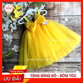 Đầm công chúa cho bé ️FREESHIP️ Đầm công chúa vàng nơ chéo cho bé gái