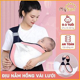 Đai địu bằng vải lưới giá rẻ cho em bé điệu trẻ sơ sinh bế nằm ngang MySun
