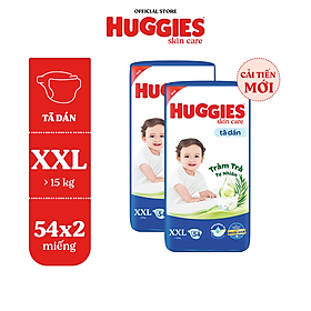 Combo 2 Tãbỉm dánHuggies Skincare Super Jumbo M763L68XL60XXL54 - XXL 54 miếng