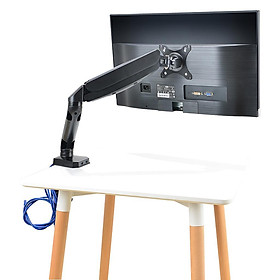Single LCD Monitor Desk Mount Stand Fully Adjustable for 1 Screen 17 inch to 27 inch, Black
