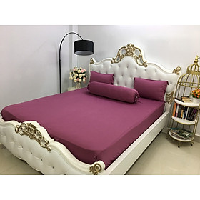 Bộ Drap gối Thun Hàn Quốc 4 món { drap và 3 áo gối