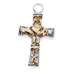Cross Cremation Keepsake Memorial Ash Urn Pendant Necklaces Gold