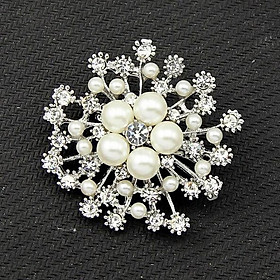 2-4pack Sparkling Rhinestone Pearl Brooch Pin Badge Bridal Wedding Jewelry