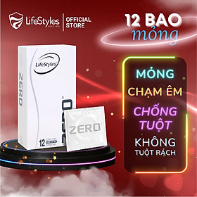 Hình ảnh Bao Cao Su LifeStyles ZERO Cao Cấp Siêu Mỏng Tuyệt Đối, Dẻo Dai  - Hộp 12 bao