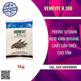 VEMEDIM Khoáng Vemevit No 8.100cao cấp dùng trộn thức ăn bổ sung vitamin cho tôm, 1kg - Lonton store