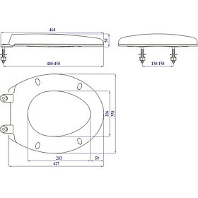 Nắp nhựa thay thế cho bồn cầu LINAX 117 (trắng)