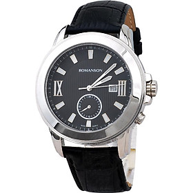 Đồng hồ nam dây da Romanson TL0381MWBK