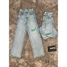 Quần Jeans rách gối hiphop -J15 - Xanh
