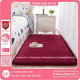 Thảm Lông Cừu Màu Đỏ Vang | Thảm Trang Trí Phòng Khách - Phòng Ngủ - Thảm Trải Sofa - Thảm Dành Cho Bé