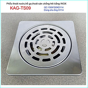 Mua Phễu thoát sàn chống mùi hôi KAG-TS09  thoát sàn nhà tắm vuông 15x15cm ống D114 thoát nhanh giá tốt sử dụng tốt