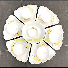 Mua Bộ bát đĩa hoa mặt trời vẽ Sen Vàng