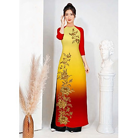 Áo dài in 3D phối loang màu hiện đại AD08 - Lady Fashion