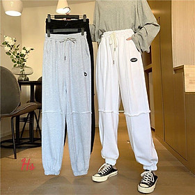Quần Jogger Nỉ Nam Nữ 3 Màu Viền Nổi Trơn Unisex So Hot Quần Thun Dáng Dài Ống Bo Chân Chun Thêu Logo