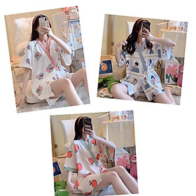 Bộ đồ - Đồ bộ bầu sau sinh cộc tay PIJAMA NHẬT BẢN chất thun sữa hoạt tiết dễ thương BĐ858