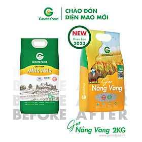 Gạo Nắng Vàng Gente Food 2kg - Thơm, Dẻo, Ngon cơm