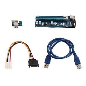 PCI- USB3.0 1x to 16x Extender Riser Card Adapter with Cables