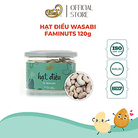 Hạt điều tẩm vị Wasabi hũ 120g thương hiệu FAMINUTS