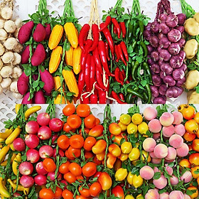 Mua Dây hành tỏi  ớt - dây củ quả  ngô  khoai lang  táo...giả như thật dùng trang trí
