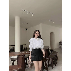 Chân váy chữ A 6 khuy phong cách Hàn Quốc chân váy ngắn công sở chất tuyết mưa thời trang Banamo Fashion 532